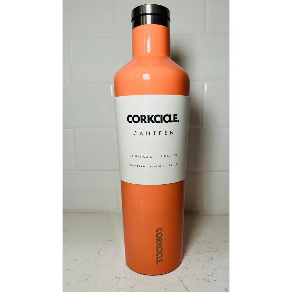 NEW Corkcicle Canteen Vinnebago Edition 25 oz Trpl Insulated Bottle Coral 2025GC
